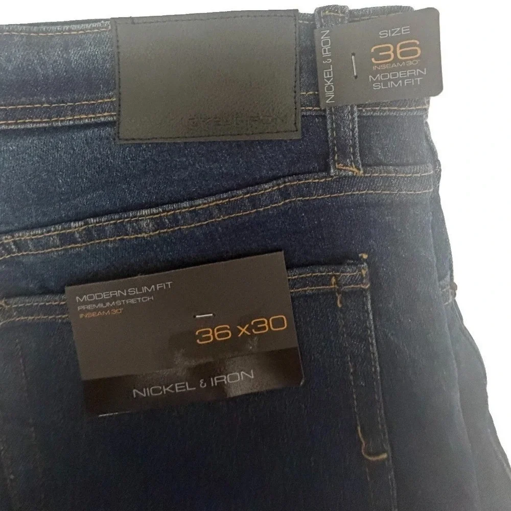 Nickel & Iron Men's Modern Slim Fit Premium Stretch Blue Jean Size 36X30 New